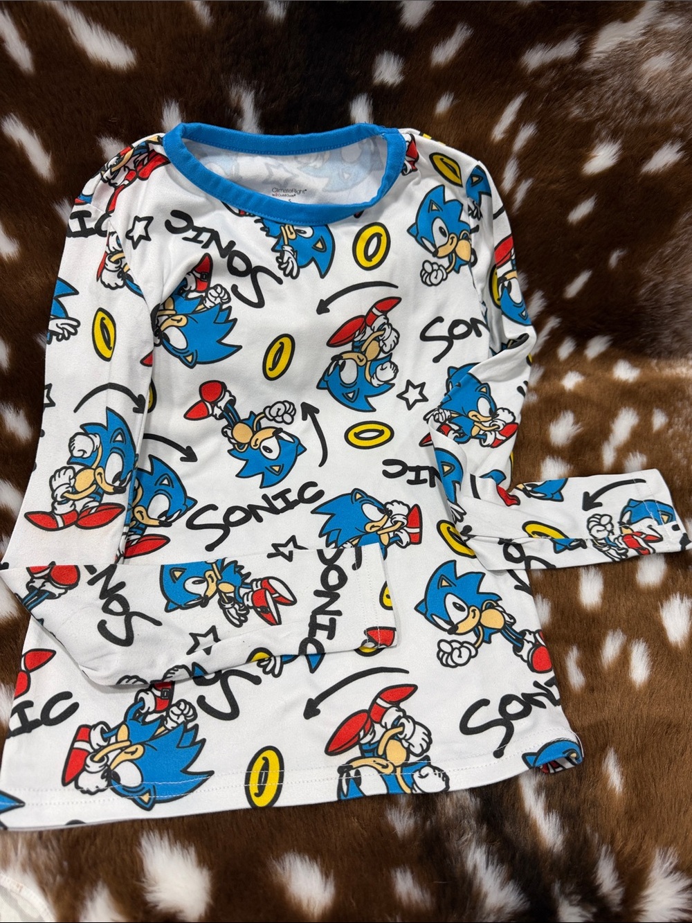 Sonic the Hedgehog Kids White & Blue Pajama Set